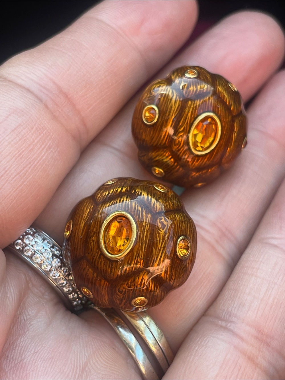 Joan Rivers Turtle Shell Round Dome Clip-On Earrings